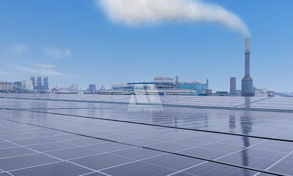 徳新鋼鉄の66MW屋上太陽光発電システム向けMibetカスタムマウント