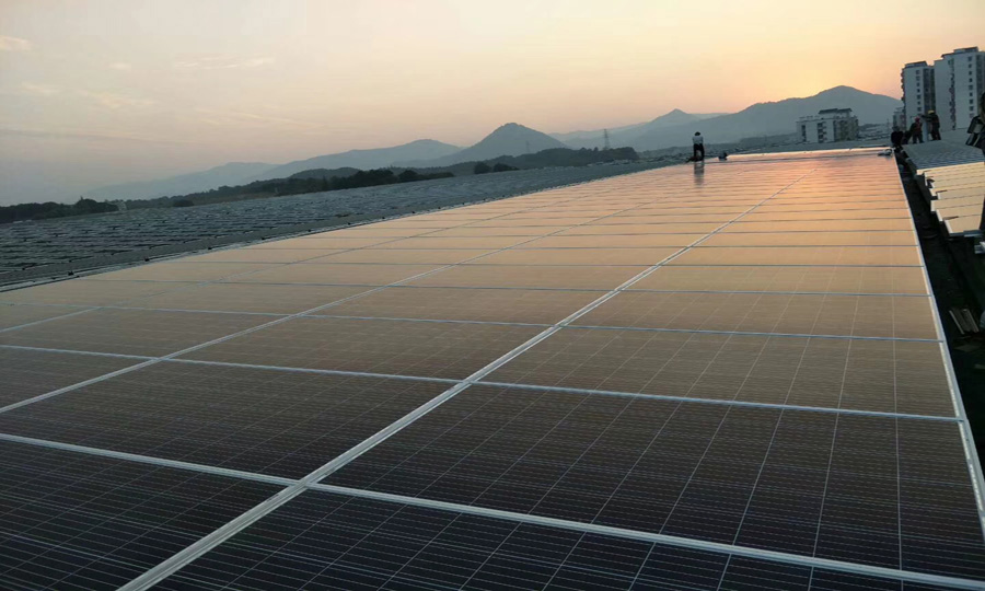 中国の陸屋根ソーラーマウントシステム